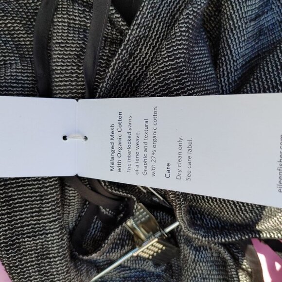 Eileen Fisher Jewel Neck 100% Silk Slip Dress Mesh Cotton Size Small BNWT - Picture 10 of 13